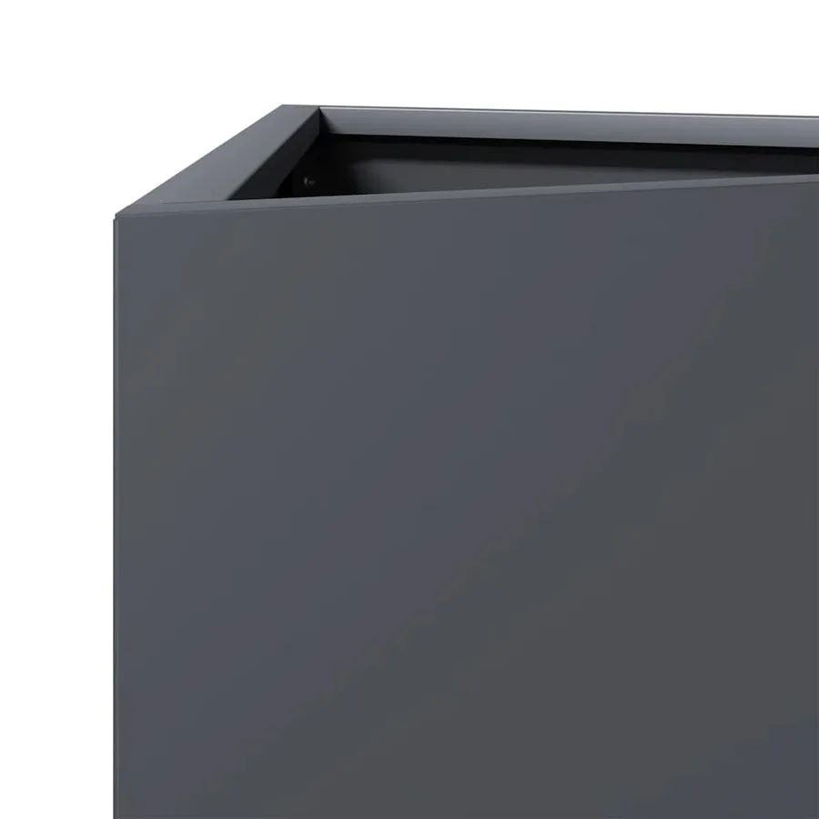 Jardinière anthracite triangulaire 50x43x75 cm acier - 7