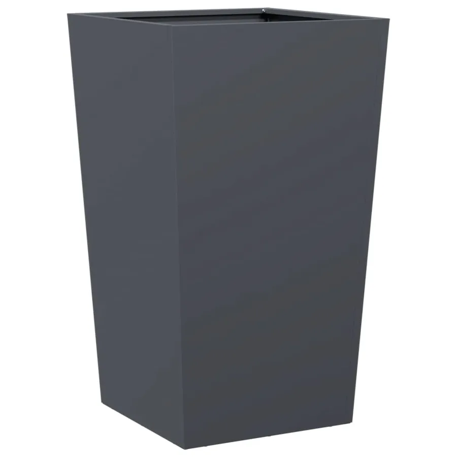 Jardinière anthracite 45x45x75 cm acier - 6