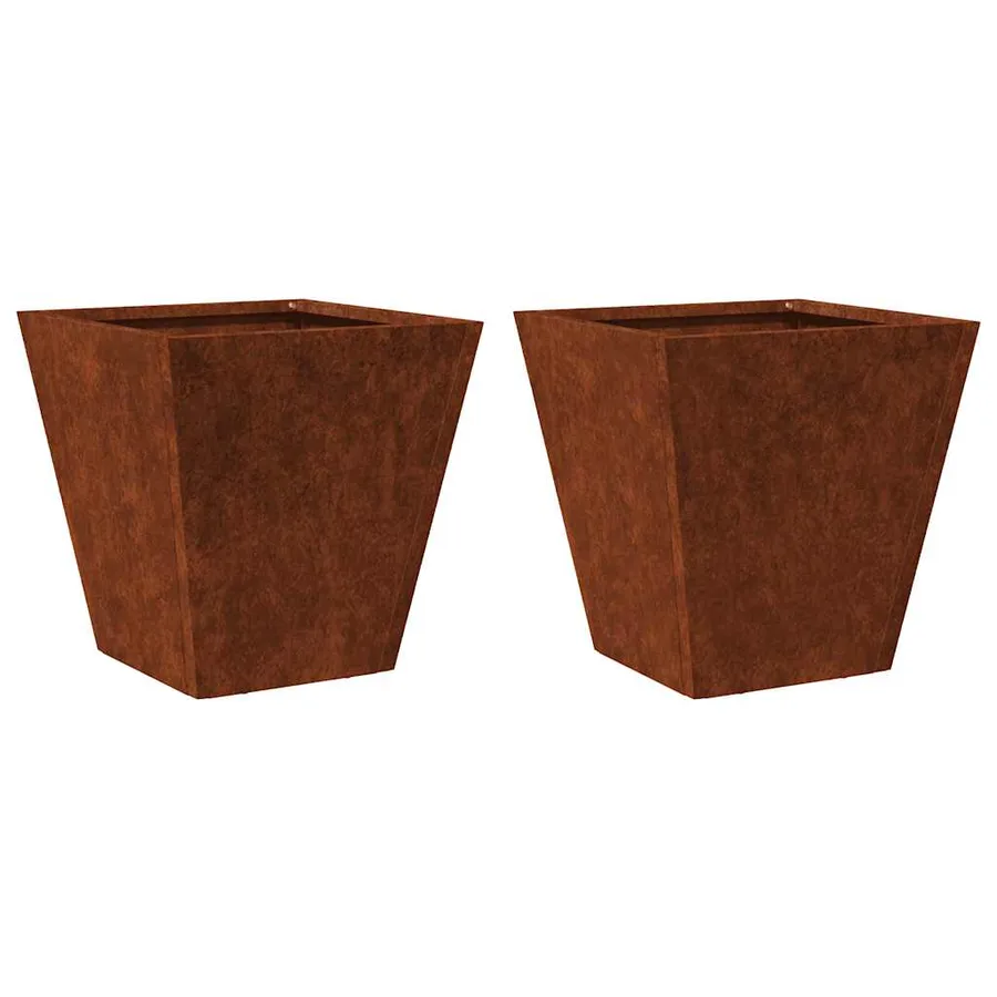 Jardinières 2 pcs 30x30x30 cm acier résistant aux intempéries - 2