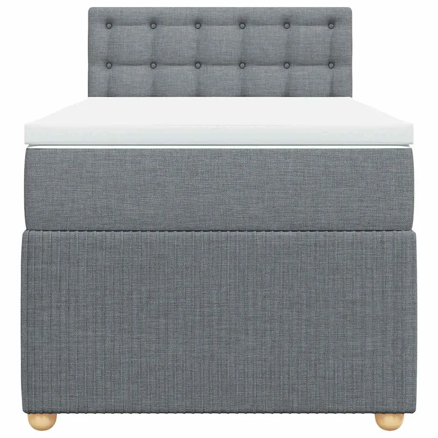 Sommier à lattes de lit avec matelas Gris clair 90x200 cm Tissu - 4