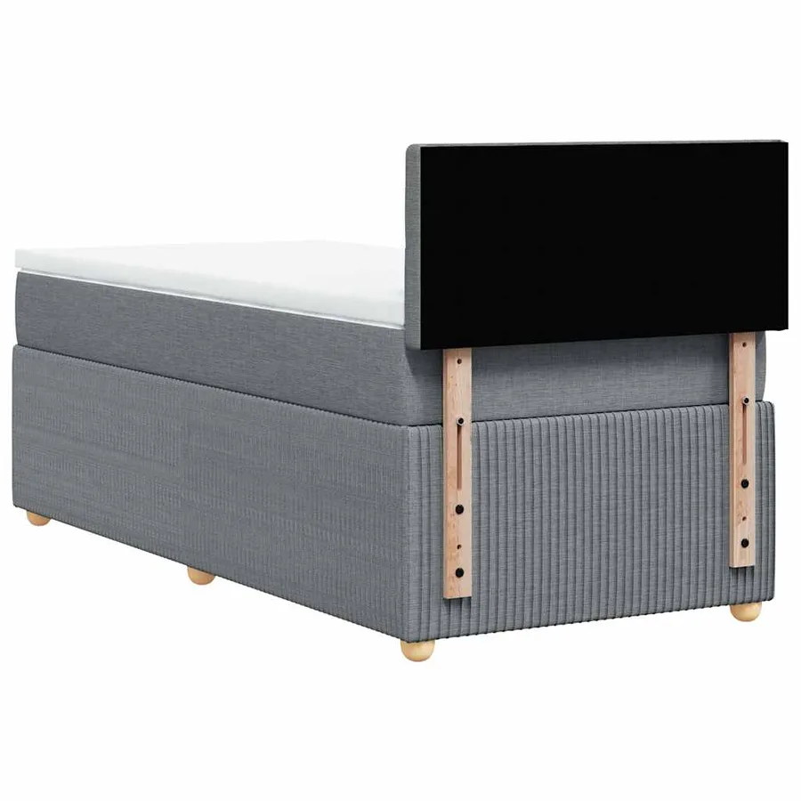 Sommier à lattes de lit avec matelas Gris clair 90x200 cm Tissu - 6