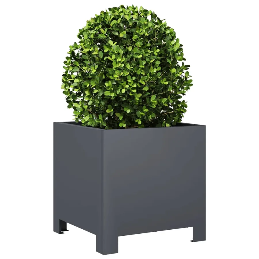 Jardinière anthracite 30x30x30 cm acier - 3