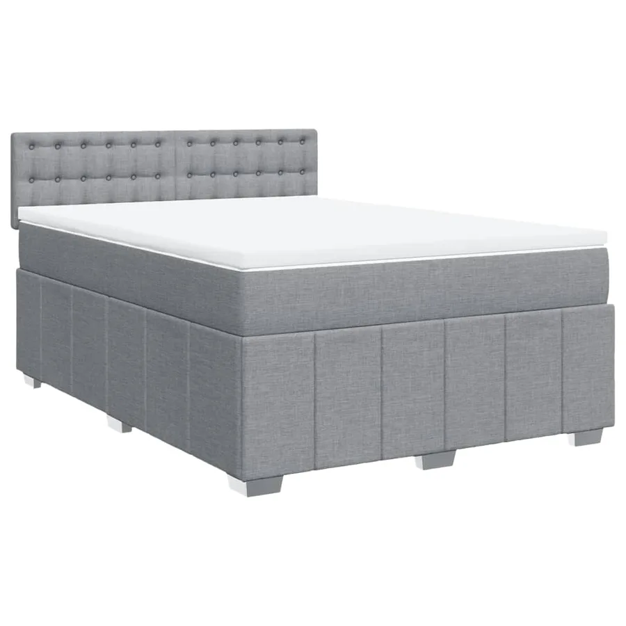 Sommier à lattes de lit avec matelas Gris clair 160x200cm Tissu - 2