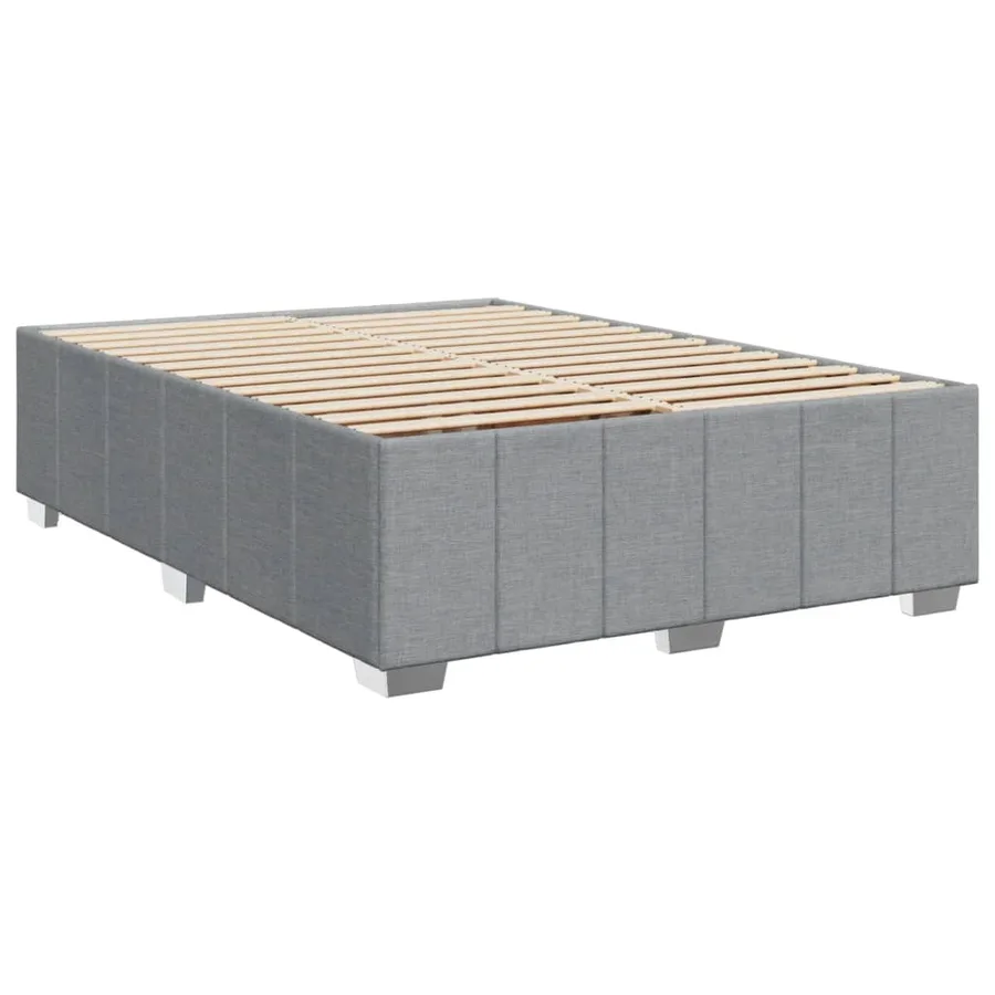 Sommier à lattes de lit avec matelas Gris clair 160x200cm Tissu - 8