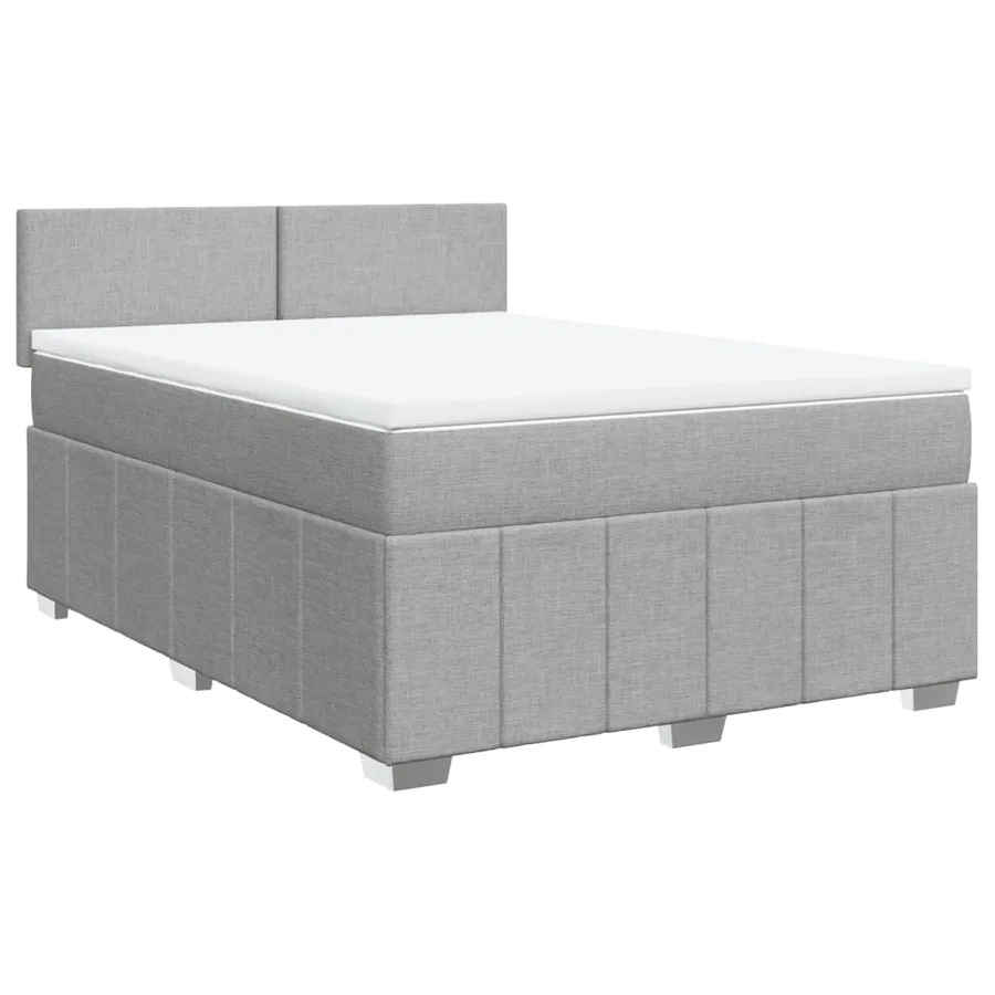 Sommier à lattes de lit avec matelas Gris clair 160x200cm Tissu - 2