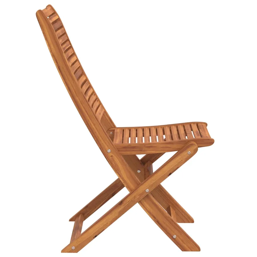 Chaises pliables de jardin lot de 4 gris bois d'acacia massif - 5