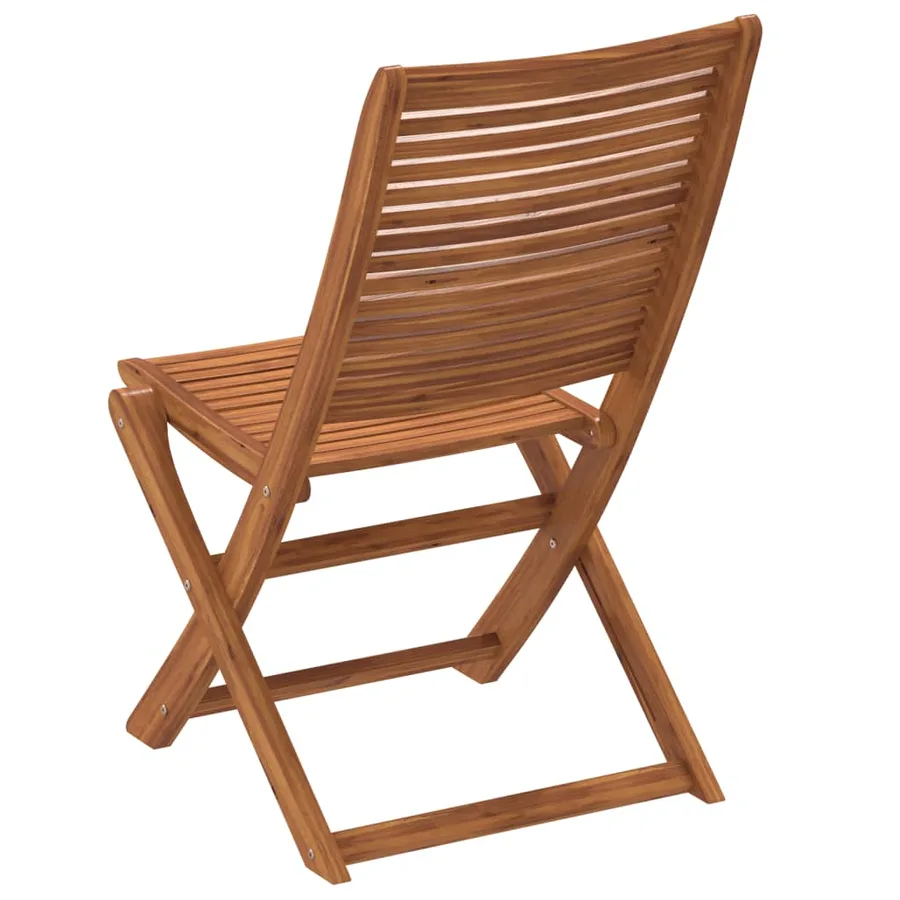 Chaises pliables de jardin lot de 4 gris bois d'acacia massif - 6