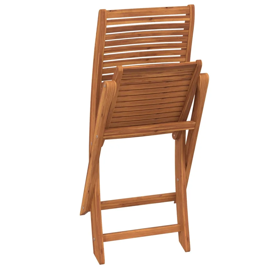 Chaises pliables de jardin lot de 4 gris bois d'acacia massif - 7