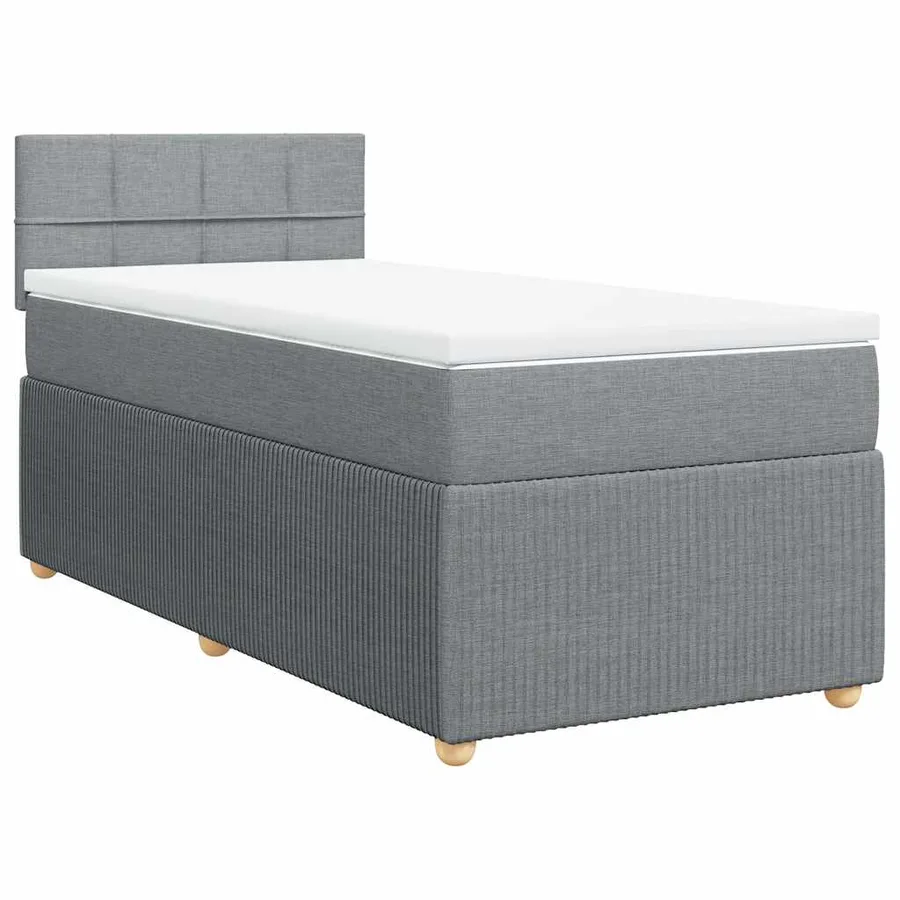 Sommier à lattes de lit avec matelas Gris clair 90x200 cm Tissu - 2