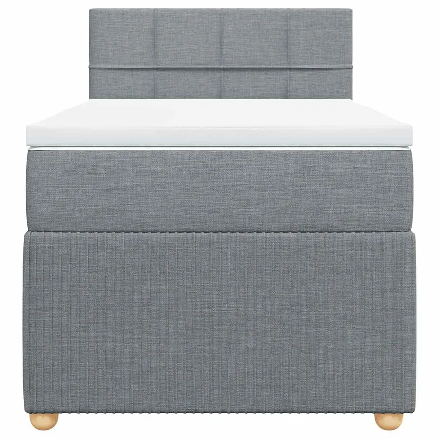 Sommier à lattes de lit avec matelas Gris clair 90x200 cm Tissu - 4