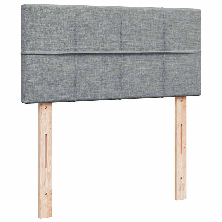 Sommier à lattes de lit avec matelas Gris clair 90x200 cm Tissu - 7