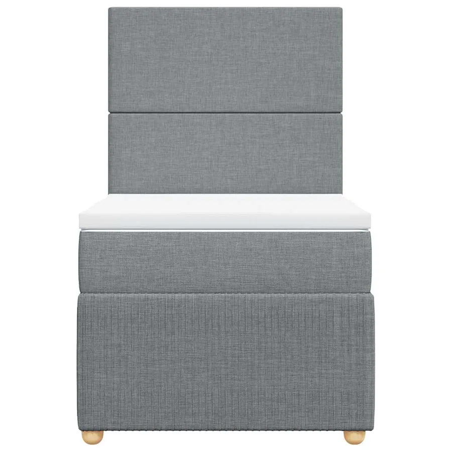 Sommier à lattes de lit avec matelas gris clair 80x200 cm tissu - 4