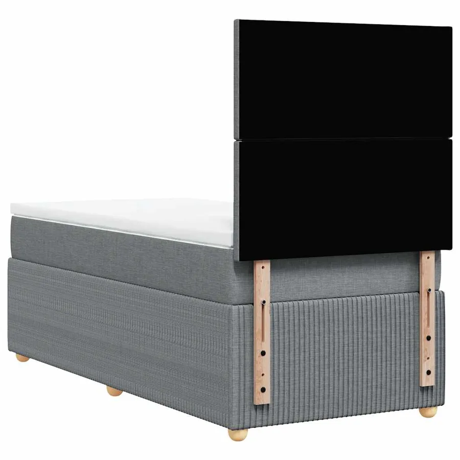 Sommier à lattes de lit avec matelas gris clair 80x200 cm tissu - 6