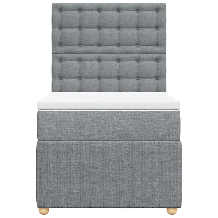 Sommier à lattes de lit avec matelas gris clair 80x200 cm tissu - 4