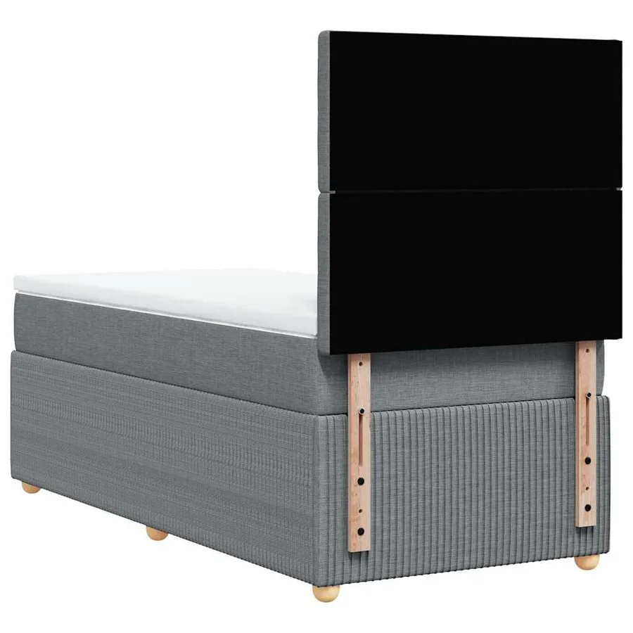 Sommier à lattes de lit avec matelas gris clair 80x200 cm tissu - 6
