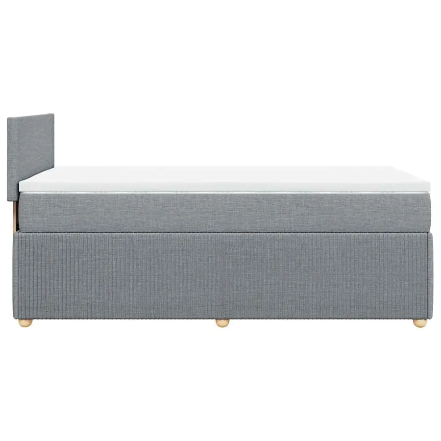 Sommier à lattes de lit avec matelas Gris clair 90x200 cm Tissu - 5