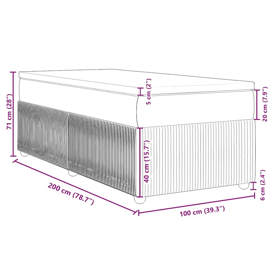 Sommier à lattes de lit avec matelas Noir 100x200 cm Tissu - 12