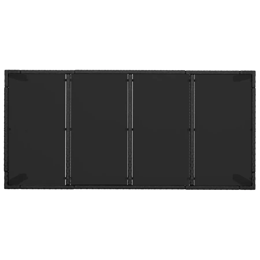 Ensemble à manger jardin et coussins 7 pcs Noir et gris Rotin - 9