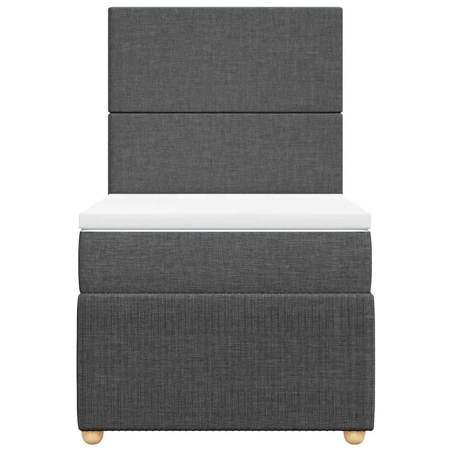 Sommier à lattes de lit avec matelas Gris foncé 90x200 cm Tissu - 4