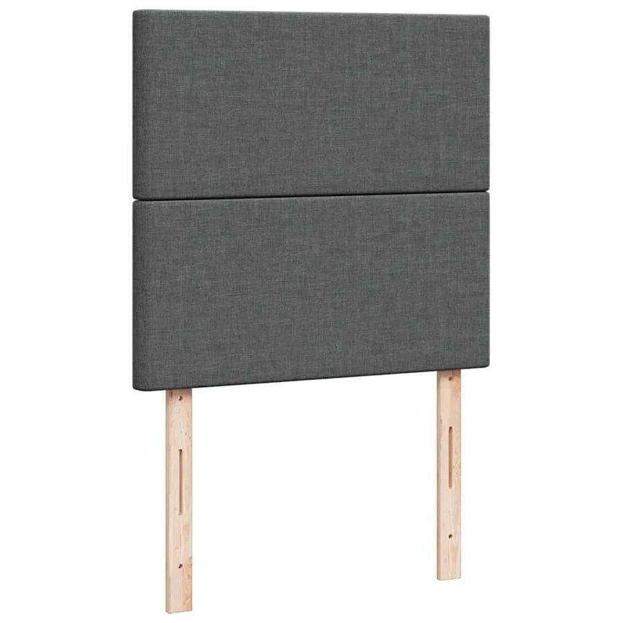 Sommier à lattes de lit avec matelas Gris foncé 90x200 cm Tissu - 7