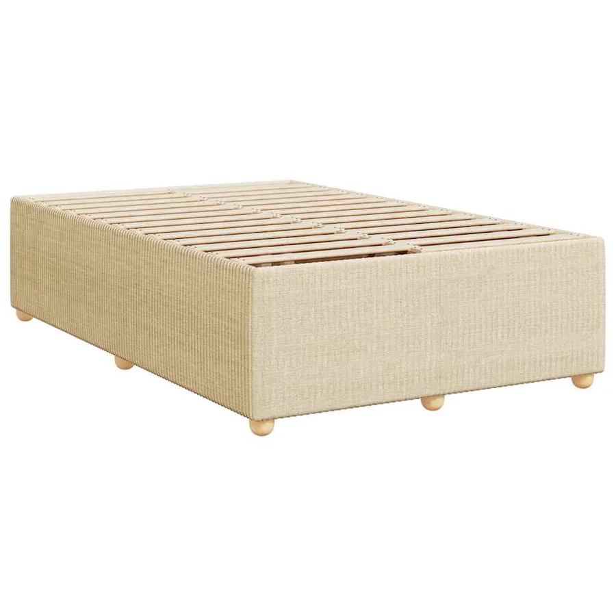 Cadre de lit sans matelas crème 120x190 cm tissu - 3