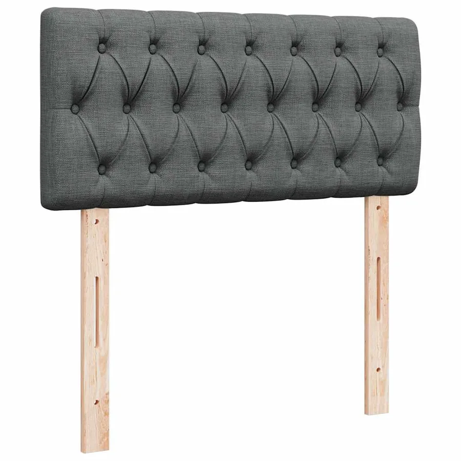 Sommier à lattes de lit avec matelas Gris foncé 90x200 cm Tissu - 7