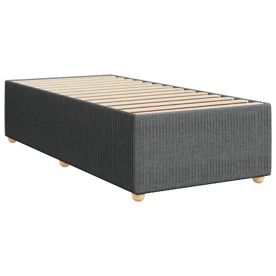 Cadre de lit sans matelas gris foncé 80x200 cm tissu - 3