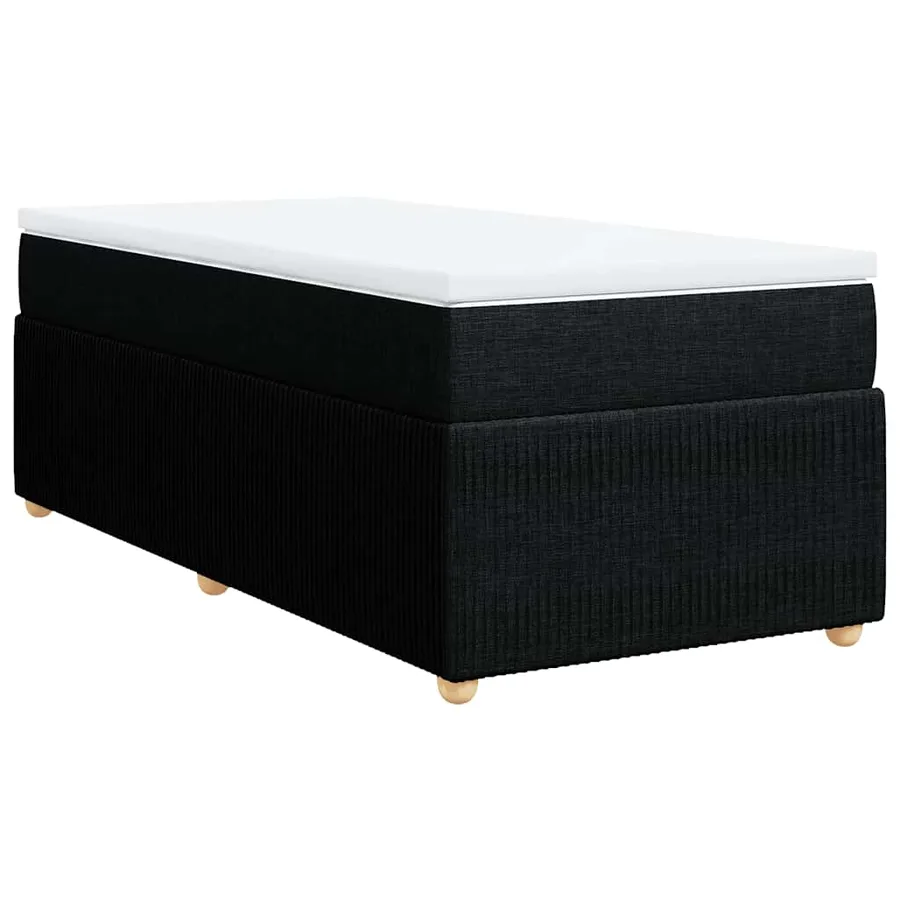 Sommier à lattes de lit avec matelas Noir 90x200 cm Tissu - 2