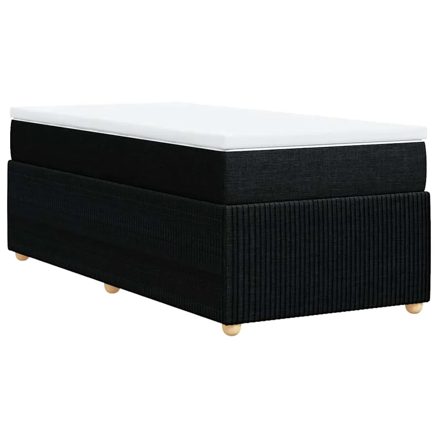 Sommier à lattes de lit avec matelas Noir 90x200 cm Tissu - 6