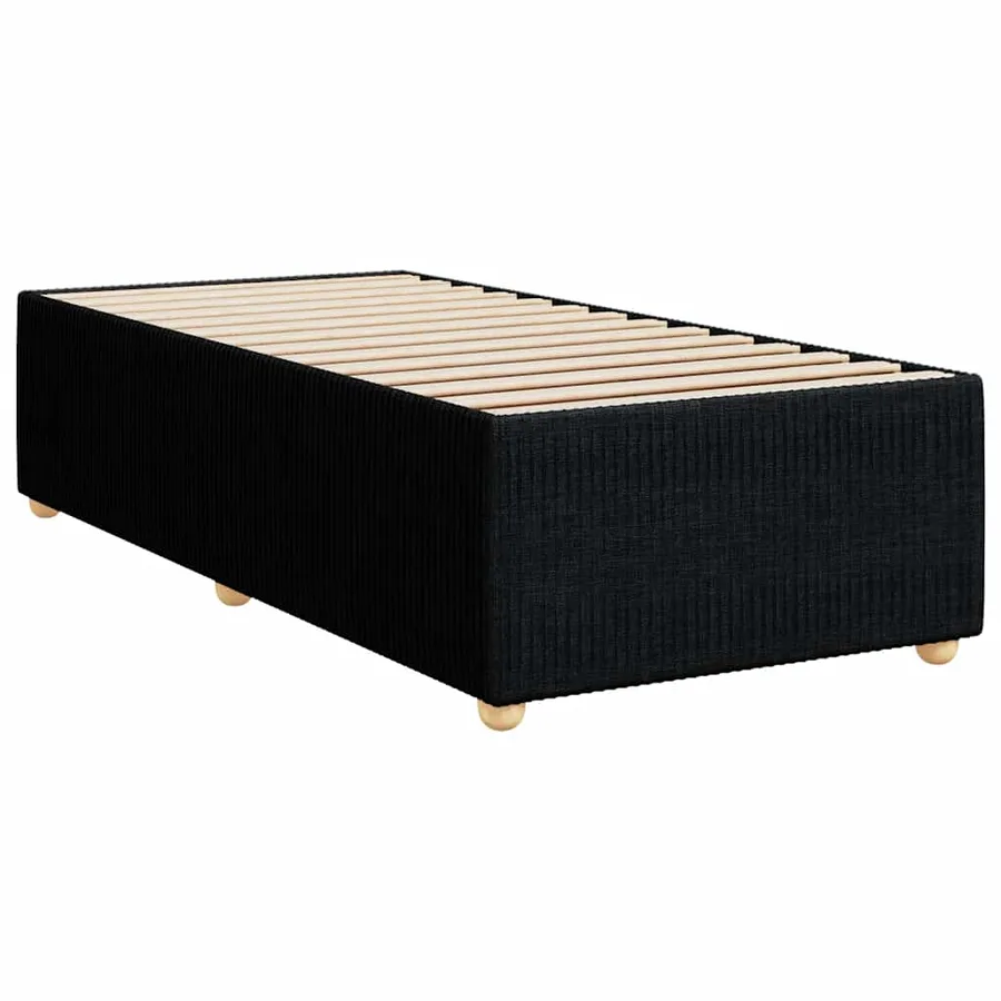 Sommier à lattes de lit avec matelas Noir 90x200 cm Tissu - 7