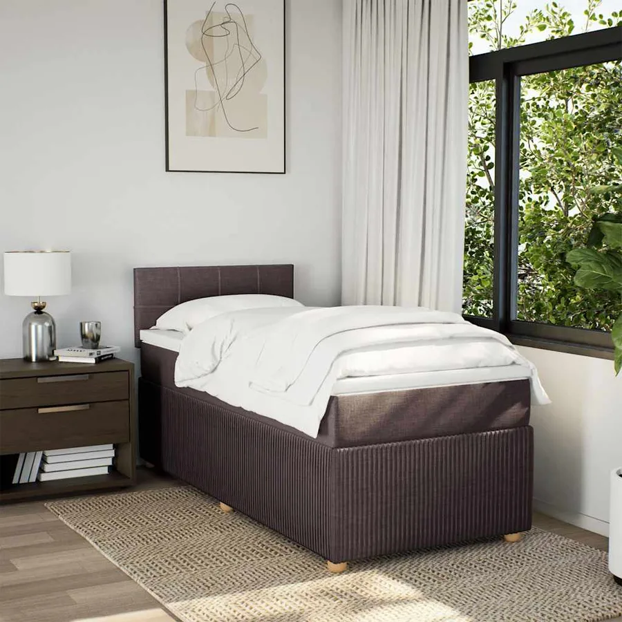 Sommier à lattes de lit avec matelas Marron foncé 100x200 cm - 3