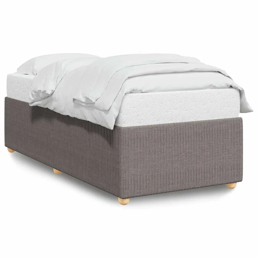 Cadre de lit sans matelas taupe 100x200 cm tissu - 2