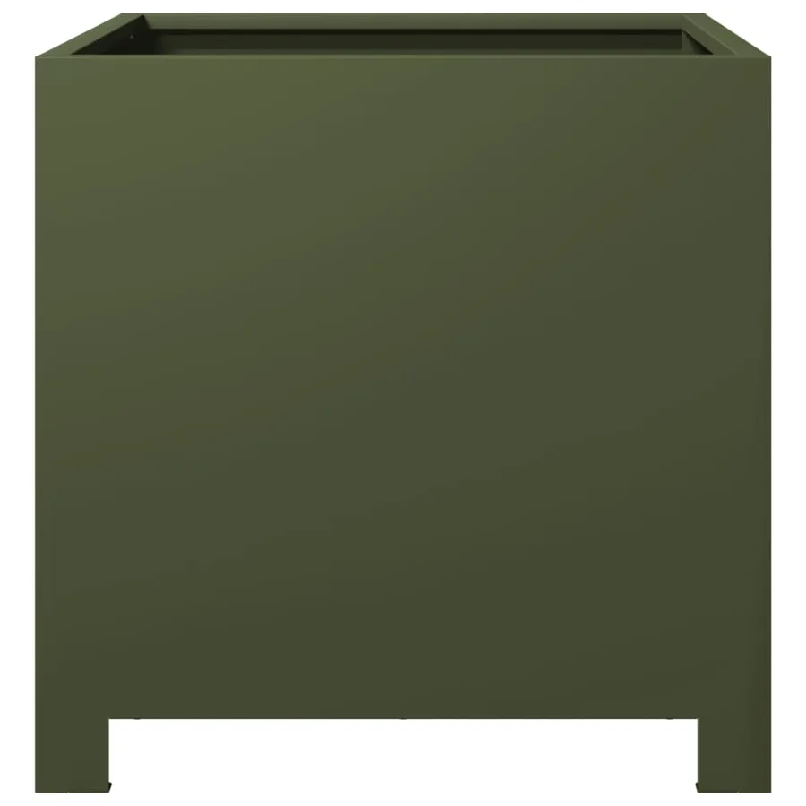 Jardinières 2 pcs vert olive 40x40x40 cm acier - 6