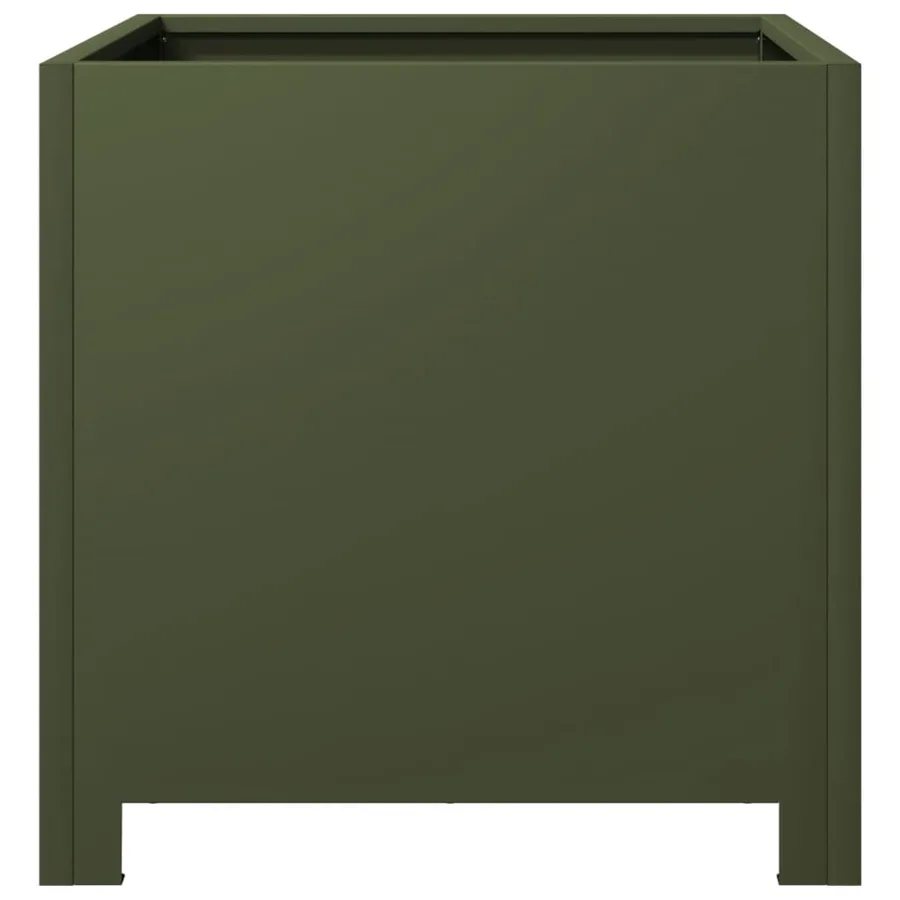 Jardinières 2 pcs vert olive 40x40x40 cm acier - 7
