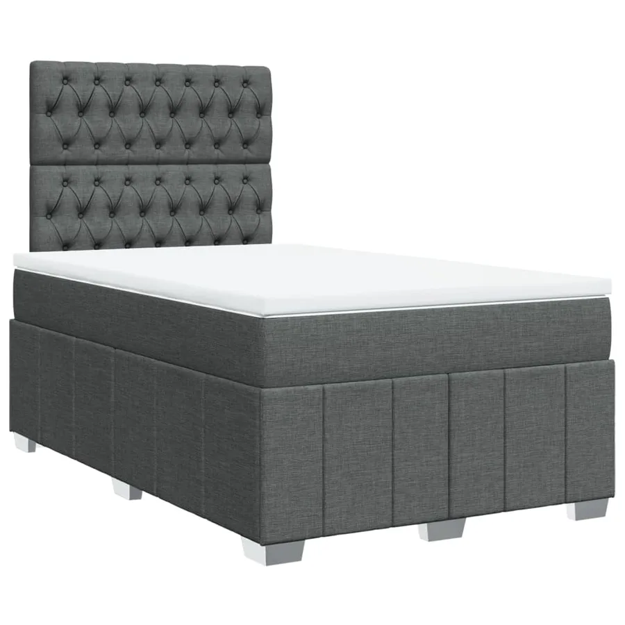 Sommier à lattes de lit avec matelas Gris foncé 120x200cm Tissu - 3