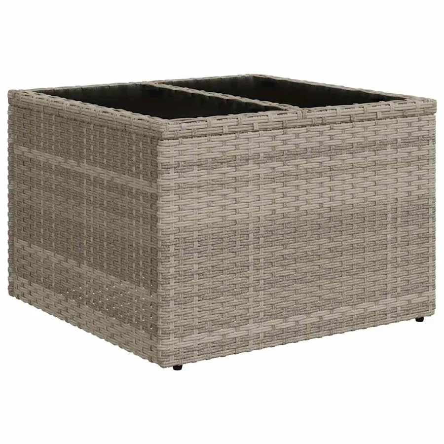 Salon de jardin 6 pcs avec coussins gris clair résine tressée - 7