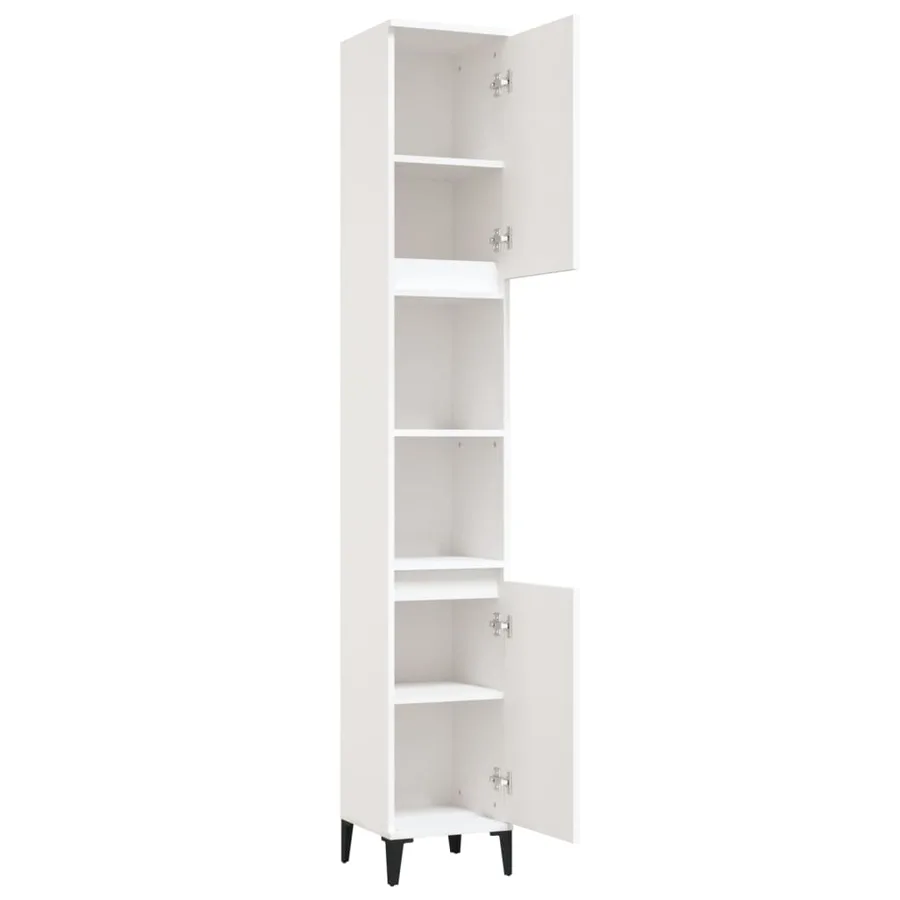 Armoire de salle de bain blanc 30x30x190 cm bois d'ingénierie - 6