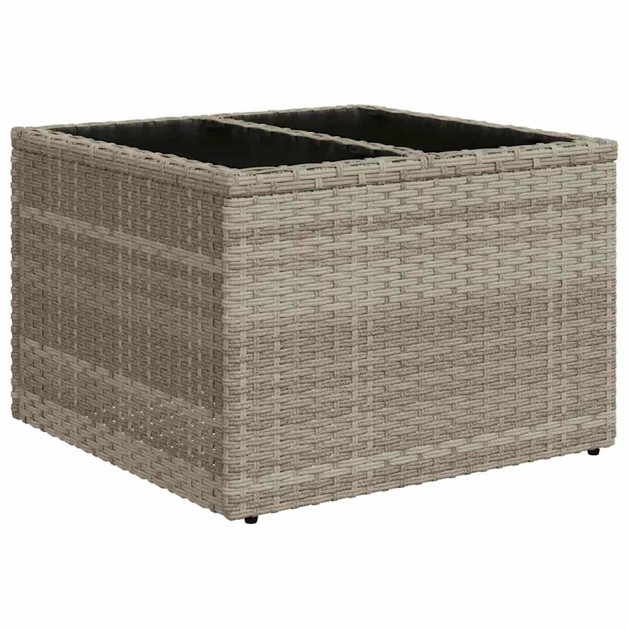 Salon de jardin 9 pcs avec coussins gris clair résine tressée - 6