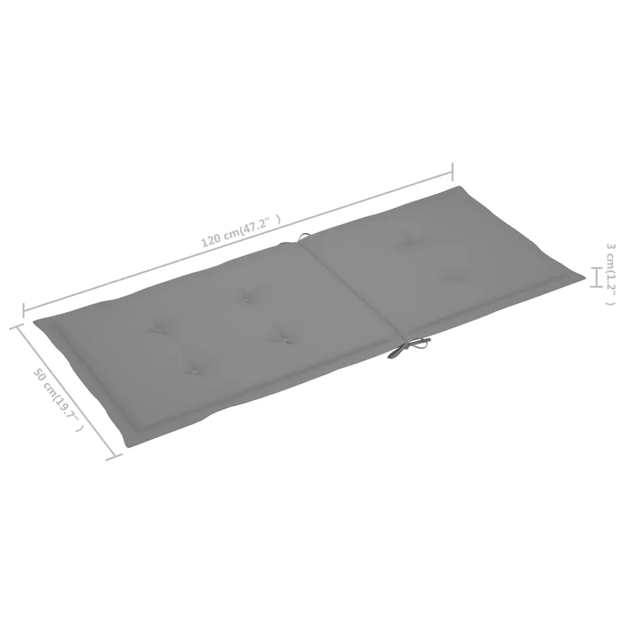 Chaises de jardin lot de 4 avec coussins gris Bois teck solide - 10