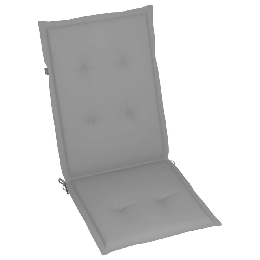 Chaises de jardin lot de 4 avec coussins gris Bois teck solide - 7
