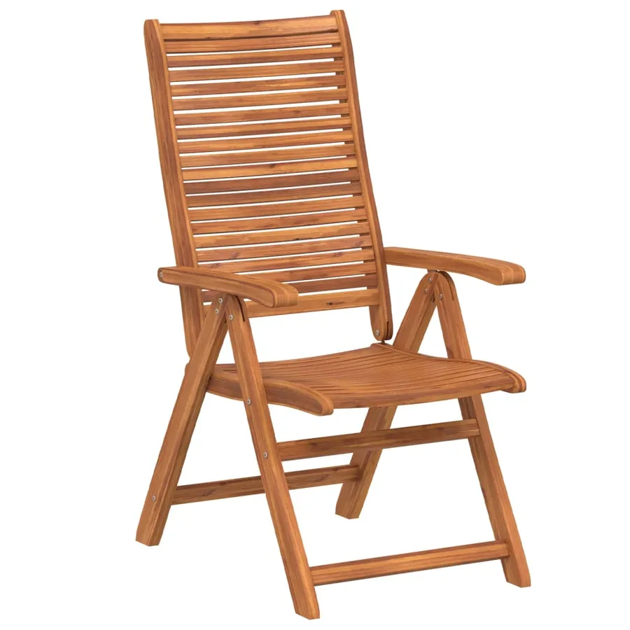 Chaises inclinables de jardin lot de 6 bois massif acacia - 3