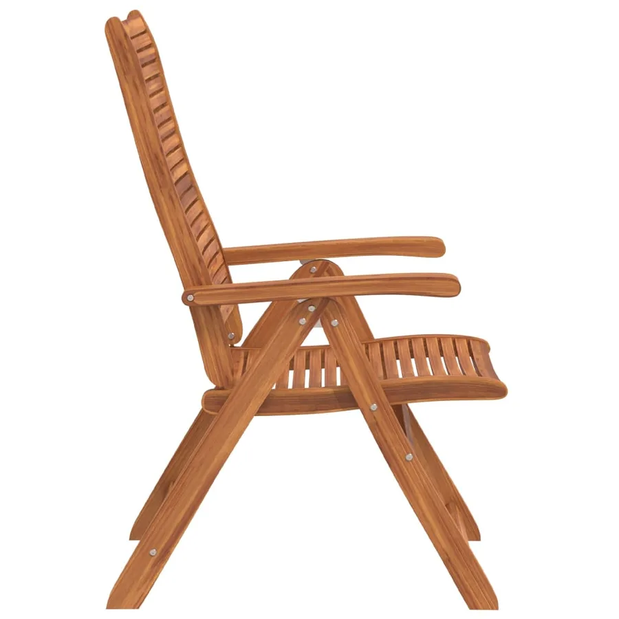 Chaises inclinables de jardin lot de 6 bois massif acacia - 5