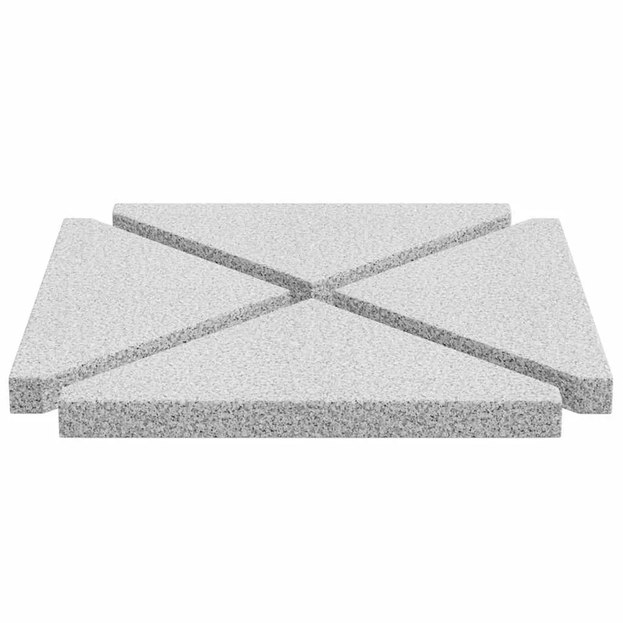 Plaques de poids de parasol 4 pcs triangulaire granit gris 14kg - 5