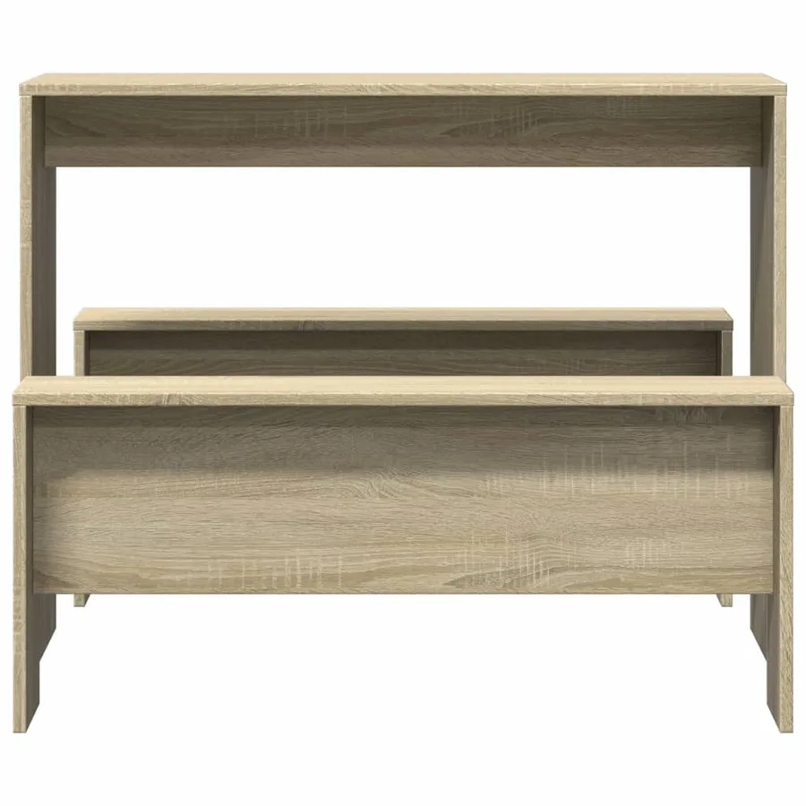 Ensemble table à manger et bancs 3 pcs bois d'ingénierie - 4