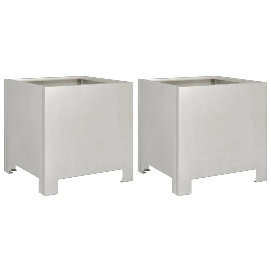 Jardinières 2 pcs 30x30x30 cm acier inoxydable - 2