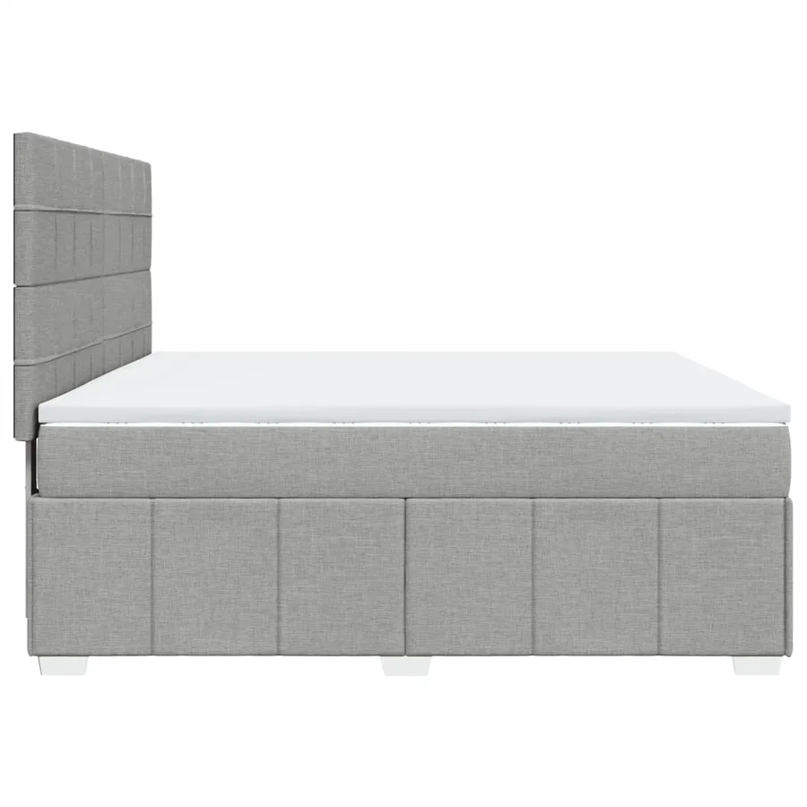 Sommier à lattes de lit avec matelas Gris clair 180x200cm Tissu - 5