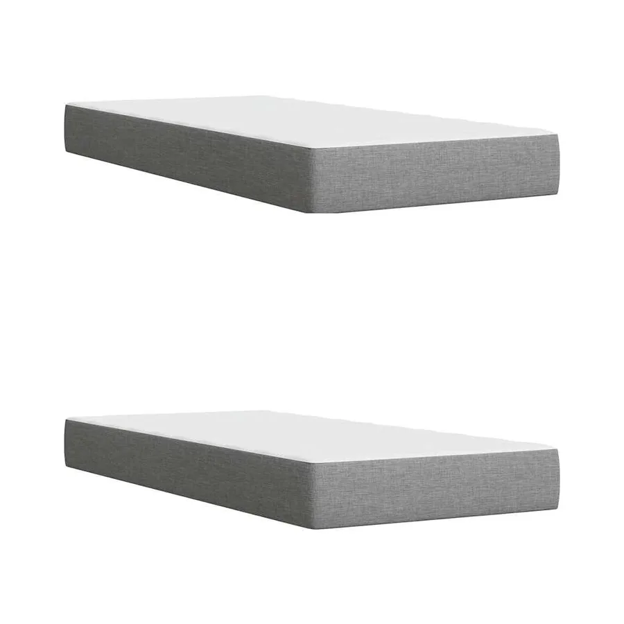 Sommier à lattes de lit avec matelas Gris clair 200x200cm Tissu - 8