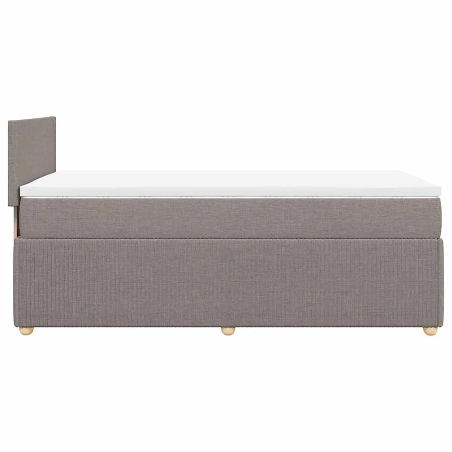 Sommier à lattes de lit avec matelas Taupe 100x200 cm Tissu - 5