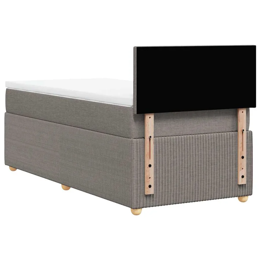 Sommier à lattes de lit avec matelas Taupe 100x200 cm Tissu - 6