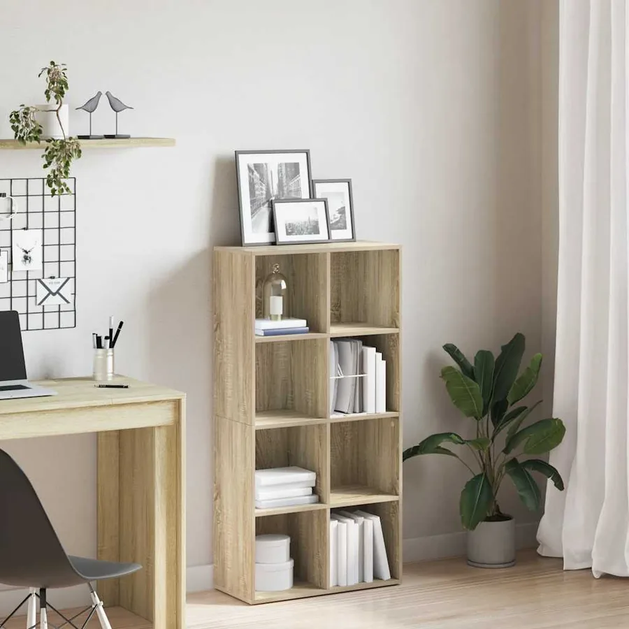 Bibliothèque/Buffet Chêne sonoma 66x30x130 cm Bois d’ingénierie